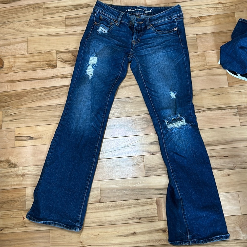 American eagle ripped bootcut jeans